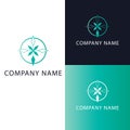 Compas logo design. Abstract compos symbol logo template.