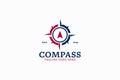 Modern Nautical Compass Logo with Abstract Design Elements for Business and Travel Royalty Free Stock Photo