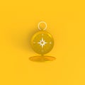 Compass abstract minimal yellow background, Travel concept