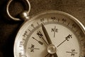 Antique compass close up Royalty Free Stock Photo