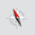 Compass arrow 3d vector illustration. Navigation and direction icon