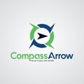 Compass arrow logo design template