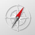 Compass arrow object . 3d Navigation and direction icon with shadow. Direction and navigation compass sign for