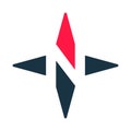 Compass arrow vector icon. N logotype. Royalty Free Stock Photo
