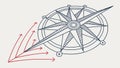 Compass and arrows, symbolizing direction and strategic path. vector design Generative AI Royalty Free Stock Photo