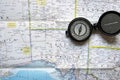 Compass on a Australia map. Planning a travel destination concept.