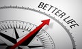 Compass with a Better Life icon. Royalty Free Stock Photo