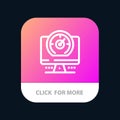 Compass, Computer, Timer, Location Mobile App Button. Android and IOS Line Version Royalty Free Stock Photo