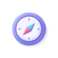 Compass. 3d vector icon. Cartoon minimal style Royalty Free Stock Photo