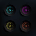 Compass dark badge color set icon. Simple thin line, outline vector of travel icons for ui and ux, website or mobile application Royalty Free Stock Photo