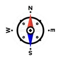 Compass. Device for determining the countries of the world. Flat vector compass icon for website and print. Navigator, Pathfinder