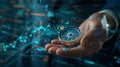 A Compass in a Digital World. AI generated Royalty Free Stock Photo