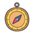 Compass direction discovery position guidance course control single isolated icon with doodle colorfull color style