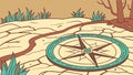 Compass on Dirt Path in Rustic Landscape, vector design Generative AI Royalty Free Stock Photo
