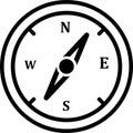 Compass, discover, navigation, direction icon. Black vector Royalty Free Stock Photo
