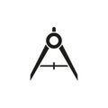 Compass divider black glyph icon