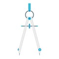 Compass divider flat icon. Distance measuring tool