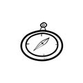 Compass doodle icon vector hand draw