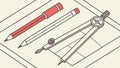 Compass and Drafting Tools Vector Illustration, vector design Generative AI Royalty Free Stock Photo