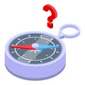 Compass error icon isometric vector. Lost service Royalty Free Stock Photo