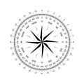 Compass face with wind rose Royalty Free Stock Photo