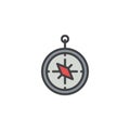 Compass filled outline icon