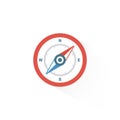 Compass flat icon on isolated white background. EPS 10 vector Royalty Free Stock Photo