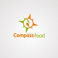 Compass food vector logo, icon, element, and template for company