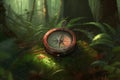 Compass forest jungle. Generate Ai