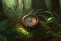 Compass forest jungle. Generate Ai Royalty Free Stock Photo
