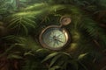 Compass forest jungle tree. Generate Ai
