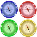 Compass four colors set blue red green yellow