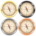 Compass four colors set gold dark platinum silver copper