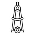 Compass gear work icon outline vector. Coping skills