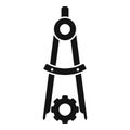 Compass gear work icon simple vector. Coping skills