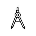 Compass geometry tool architecture icon line style