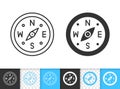 Compass gps navigation black line vector icon