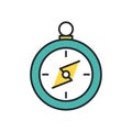 Compass guide device line and fill style icon Royalty Free Stock Photo