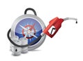 Compass guide with a gas pump nozzle