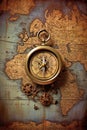 compass guiding direction on a world map Royalty Free Stock Photo