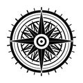 Compass icon in flat design. Black compass symbol. Navigation tool icon Royalty Free Stock Photo
