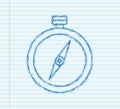 Compass icon. Flat navigation symbol. sketch icon. Vector illustration Royalty Free Stock Photo