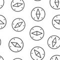 Compass icon in flat style. Navigation equipment vector illustration on white isolated background. Journey direction seamless Royalty Free Stock Photo