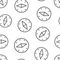 Compass icon in flat style. Navigation equipment vector illustration on white isolated background. Journey direction seamless Royalty Free Stock Photo