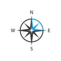 Compass icon in flat style on white background. Isolated vector Royalty Free Stock Photo