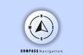 Compass icon, logo, navigator arrow icon, navigation technology, geolocation, GPS navigator cursor. User interface icon