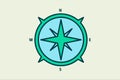Compass icon. icon related to UI elements. suitable for web site, app, user interfaces,element, printable etc. flat line icon Royalty Free Stock Photo