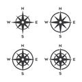 Compass icon set isolated flat design vector illustration Royalty Free Stock Photo