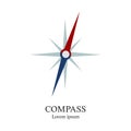 Compass icon. Travel company logo template. Abstract symbol of adventure. Clean and modern vector illustration.