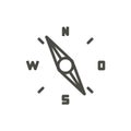 Compass icon vector. Outline old navigation. Line compass symbol